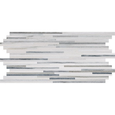 Silver Sky Polished Bamboo Marble Mosaic 6x12