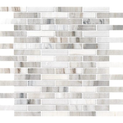 Silver Sky Honed 5/8x3 Marble Mosaic 12x12