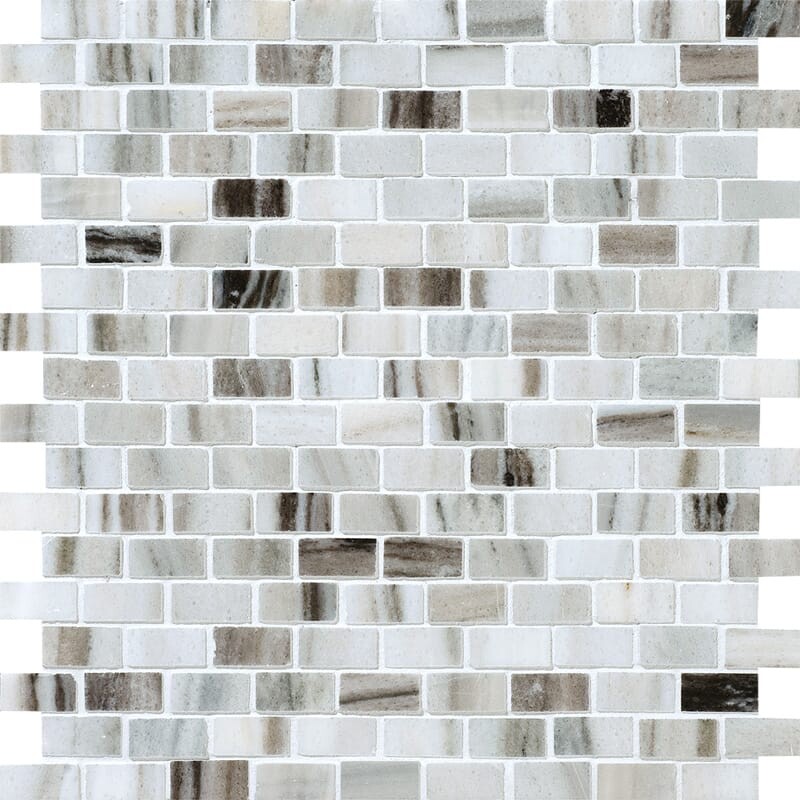 Silver Sky Honed 5/8×1 1/4 Marble Mosaics 12×12