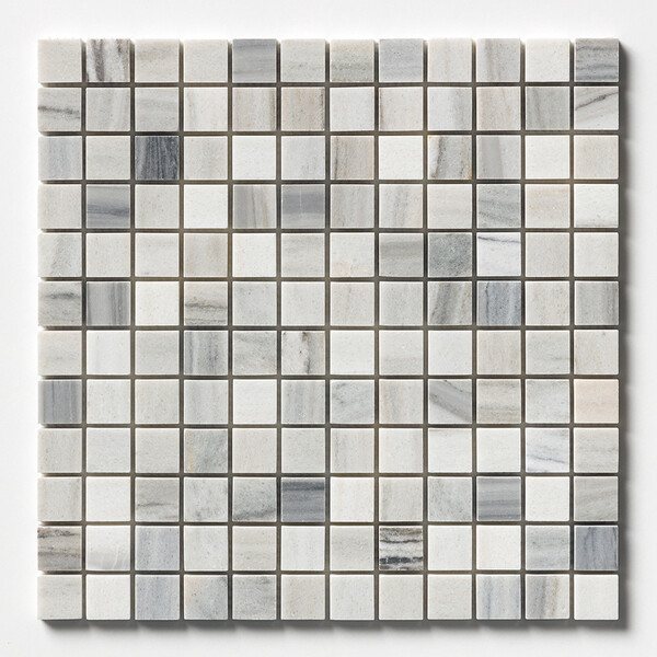 Silver Sky Honed 1×1 Marble Mosaics 12×12