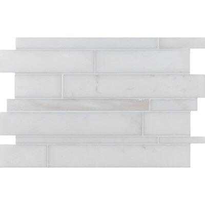 Bianco Dolomiti Polished Slides Marble Mosaic 11x17