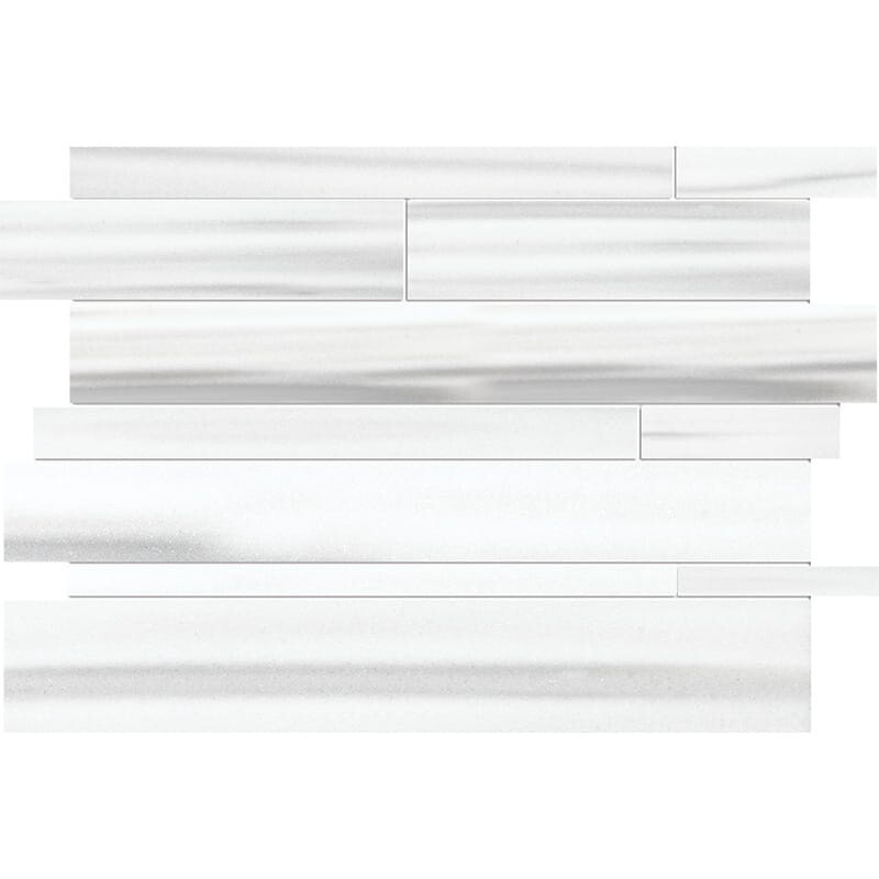 Mink White Honed Slides Marble Mosaics 11×17