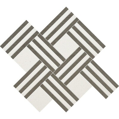 Champagne, Bosphorus Honed Maze Basket Limestone Mosaics 14 15/16×17 11/16