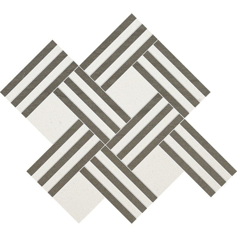 Champagne, Bosphorus Honed Maze Basket Limestone Mosaics 14 15/16×17 11/16