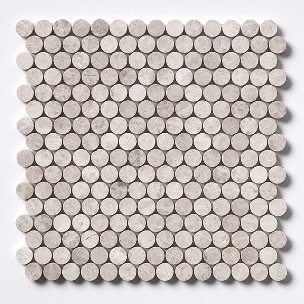 Sky Blue Honed Penny Round Marble Mosaics 11 1/4×11 3/4