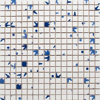 Blau Glossy Der Vogel Colore Look Mosaico Cerámico 11 1/2x11 1/2