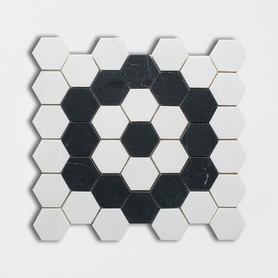 Mosaico de mármol hexagonal pulido Pola 12x12