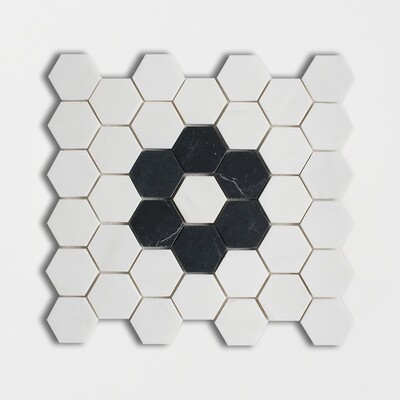 Empiezo Polished Hexagon Marble Mosaic 12x12