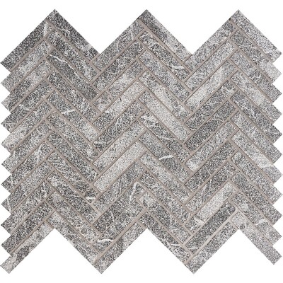 Iris Black Fine Textured Herringbone 5/8×3 Marble Mosaics 10 7/16×12 13/16