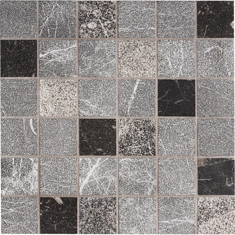 Iris Black Textured 2×2 Marble Mosaics 12×12