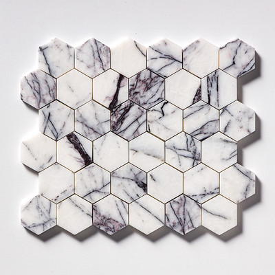 Lilac Honed Hexagon Marble Mosaics 10 3/8×12