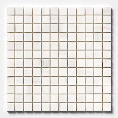 Bianco Dolomiti Mosaico de mármol apomazado 1x1 12x12