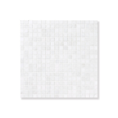 Bianco Dolomiti Mosaico de mármol apomazado 5/8x5/8 12x12
