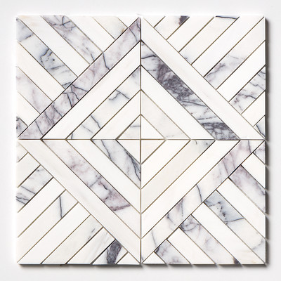 Lilac Honed Ponte Marble Mosaics 14 5/16×14 5/16