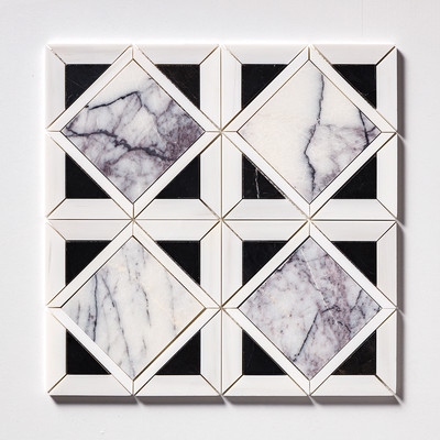 Lilac Honed Kent Marble Mosaics 13 9/16×13 9/16