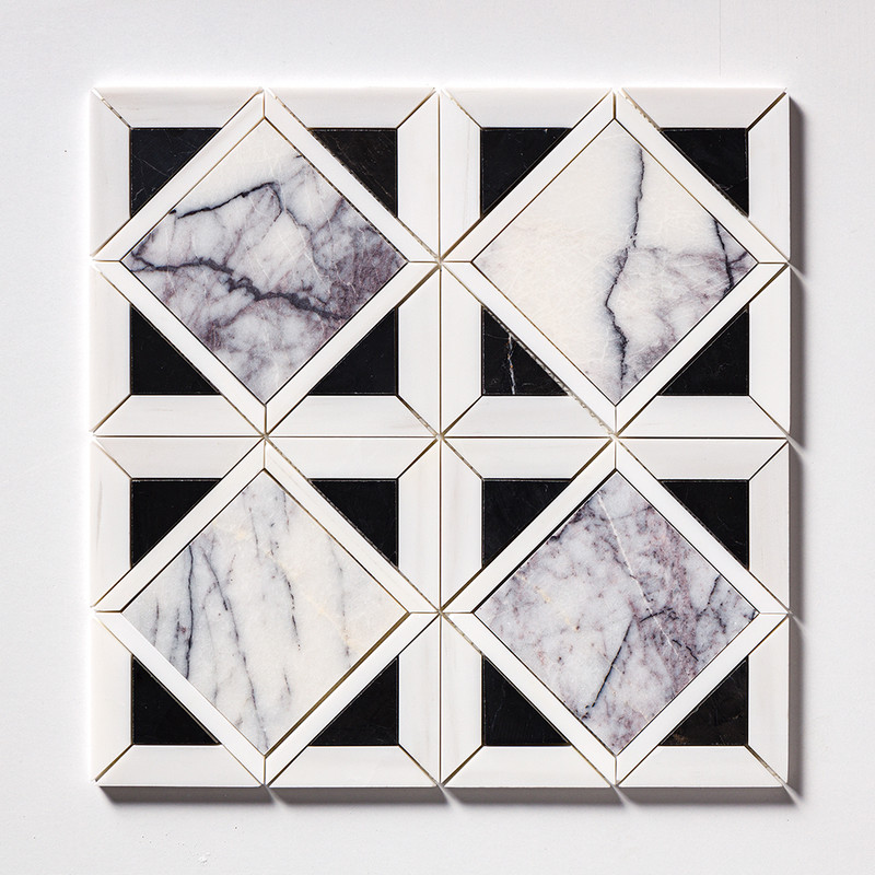 Lilac Honed Kent Marble Mosaics 13 9/16×13 9/16