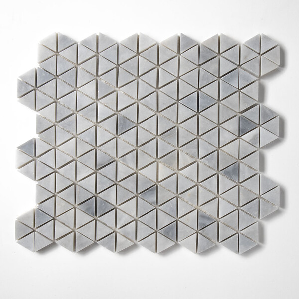 Bardiglio Light Honed Small Triad Marble Mosaics 10 3/16×11 13/16