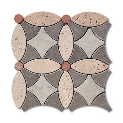 Ivory Tumbled Aspendos Marble Mosaics 8×8