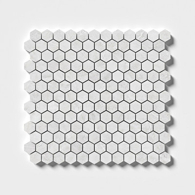 Siberian White Honed Hexagon Marble Mosaic 11 5/8x12 3/8