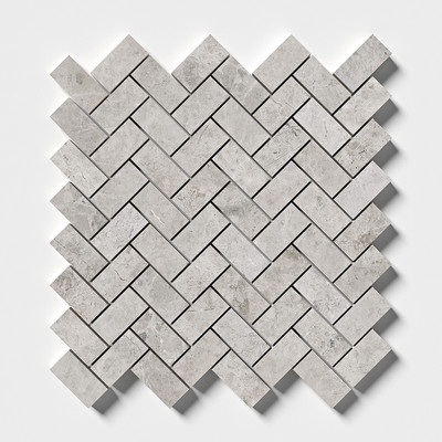 Sky Blue Honed Herringbone 1×2 Marble Mosaic 11×11