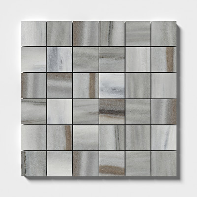 Silver Sky Honed 2x2 Marble Mosaic 12x12