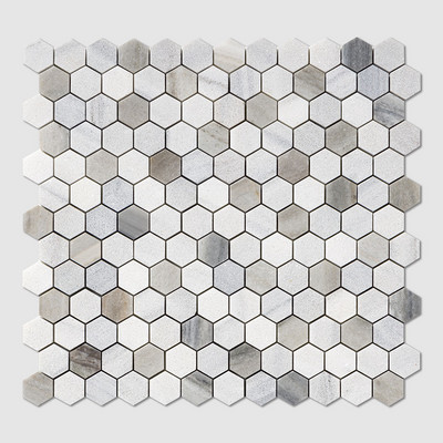 Skyline Multi Finish Hexagon 1×1 Marble Mosaics 11 1/2×12 1/4