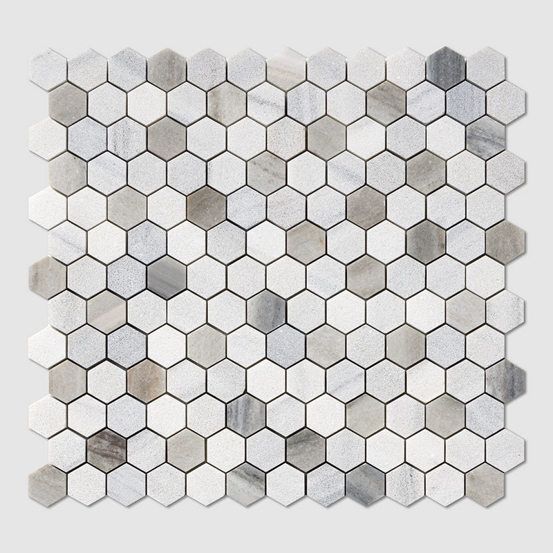 Skyline Multi Finish Hexagon 1×1 Marble Mosaics 11 1/2×12 1/4