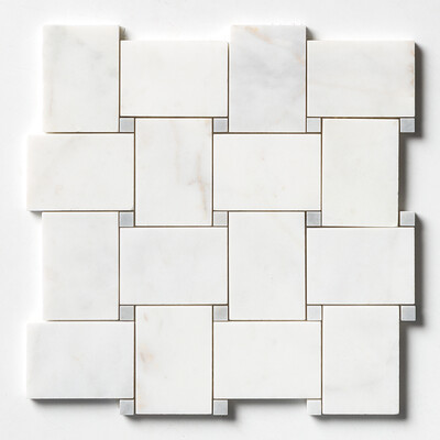 White Pearl Multi Finish Pinwheel Marble Mosaics 10 5/8×10 5/8