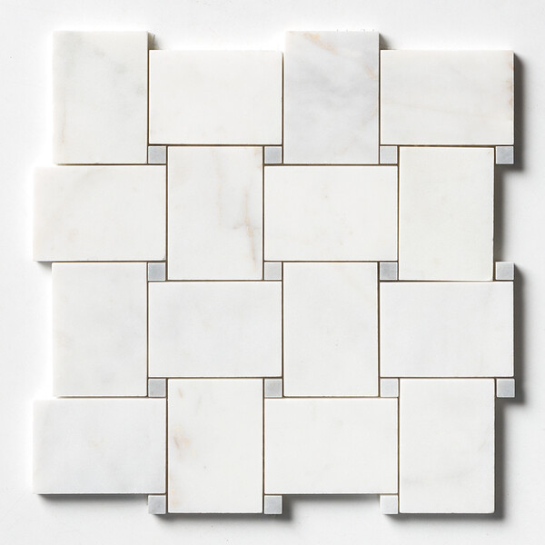 White Pearl Multi Finish Pinwheel Marble Mosaics 10 5/8×10 5/8