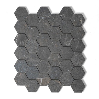 Dark Matte Hexagon 2 Porcelain Mosaics 12×12