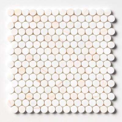 Confetti Honed Penny Round Marble Mosaics 11 1/2×11 1/2