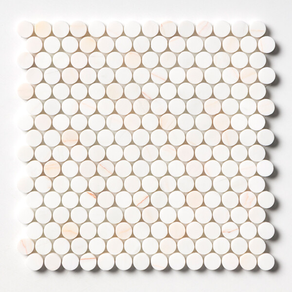 Confetti Honed Penny Round Marble Mosaics 11 1/2×11 1/2