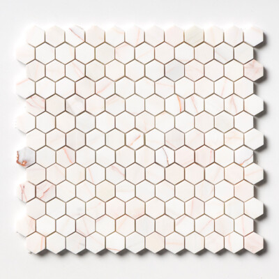 Confetti Honed Hexagon Marble Mosaics 11 5/8×12 3/8