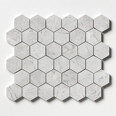 Avalanche Honed Hexagon 2 Marble Mosaics 10 3/8×12