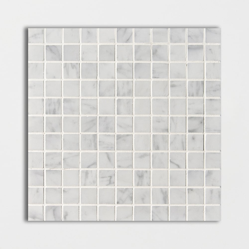 Italian Carrara Honed 1x1 Marble Mosaic 12x12