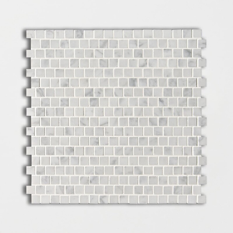 Italian Carrara Honed 5/8×5/8 Marble Mosaics 12×12
