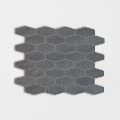 Basaltina Honed Elongated Hexagon Basalt Mosaic 10x12 1/4