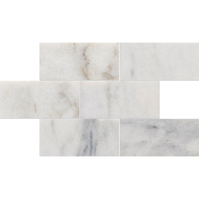 Carrara T Polished Meshed Marble Mosaics 2 3/4×5 1/2