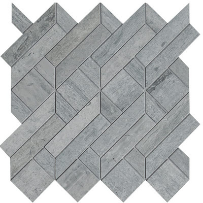 Atelier Grey Light, Athens Grey Dark Honed Desing Bm 101 Marble Waterjet Mosaics 4×7 1/2