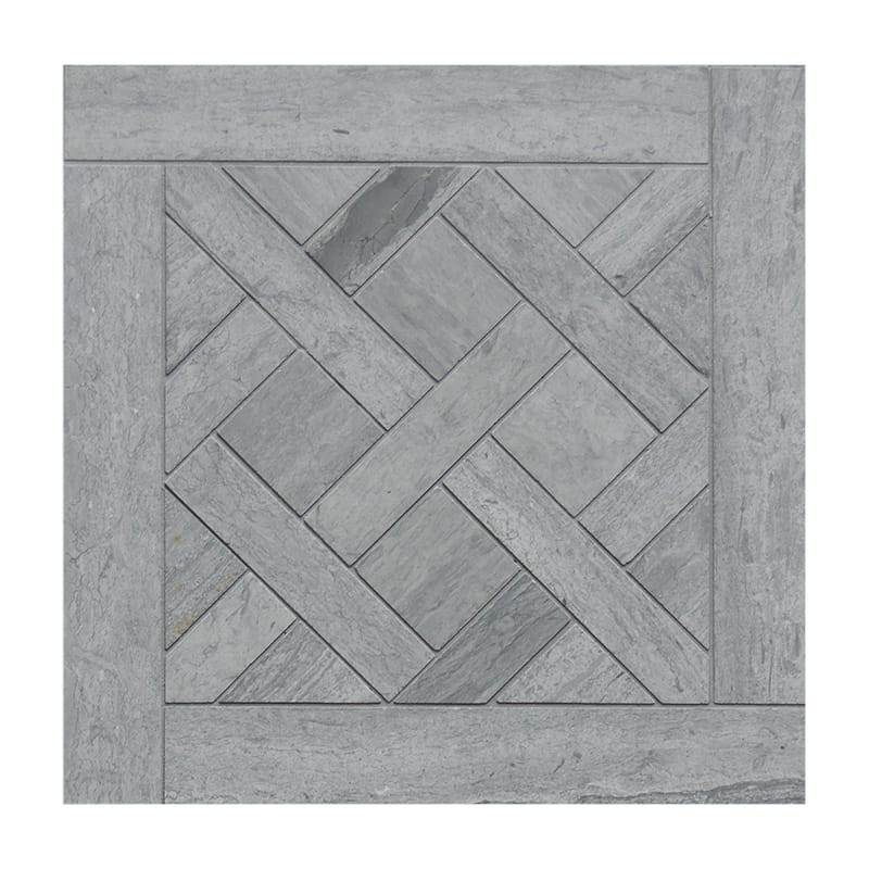 Athens Grey Dark Honed Desing Bm 102 Marble Waterjet Mosaics 8 1/2×8 1/2