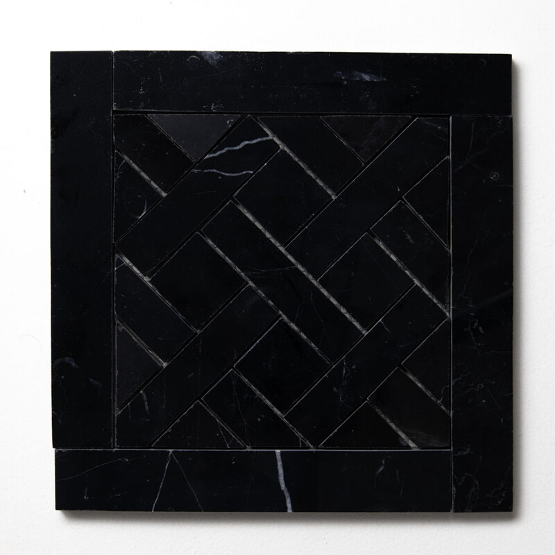 Black Polished French Quarter Marble Mosaics 8 1/2×8 1/2
