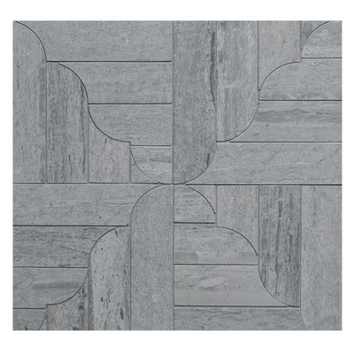 Mosaicos de mármol rococó apomazado gris oscuro Atenas 12 1/16x12 1/16