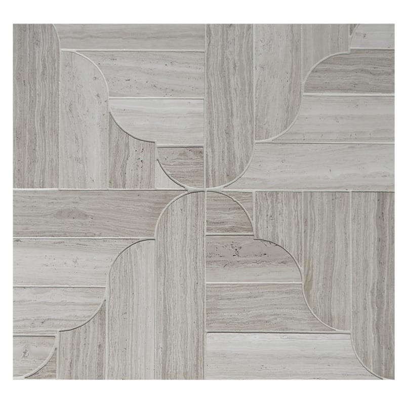 Athens Grey Light Honed Desing Bm 104 Marble Waterjet Mosaics 12 1/16×12 1/16