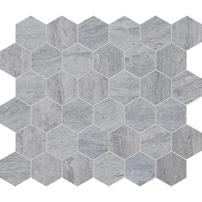 Athens Grey Dark Honed Hexagon Marble Mosaic 12x12