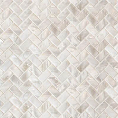Madre Perla Polished 5/8×1 1/4 Herringbone Iridescent Shell Mosaics 10 5/8×11 7/32