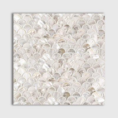Madre Perla Polished Scallop Iridescent Shell Mosaics 12×12