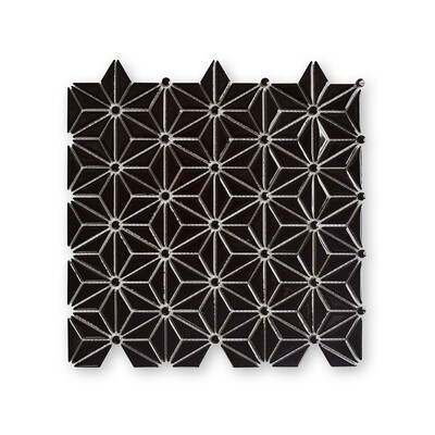 Black Pearl Glossy Triangle Colore Look Ceramic Mosaic 12x12