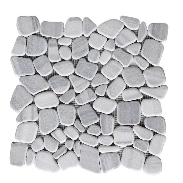 Silver Sky Tumbled  Pebble Mosaics 12×12