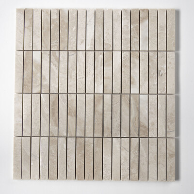 Mosaico de mármol Royal Beige Honed Sticks recto 5/8x3 11 1/4x12 15/16
