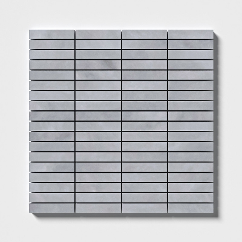 Bardiglio Light Honed 5/8×3 Marble Mosaics 12×12